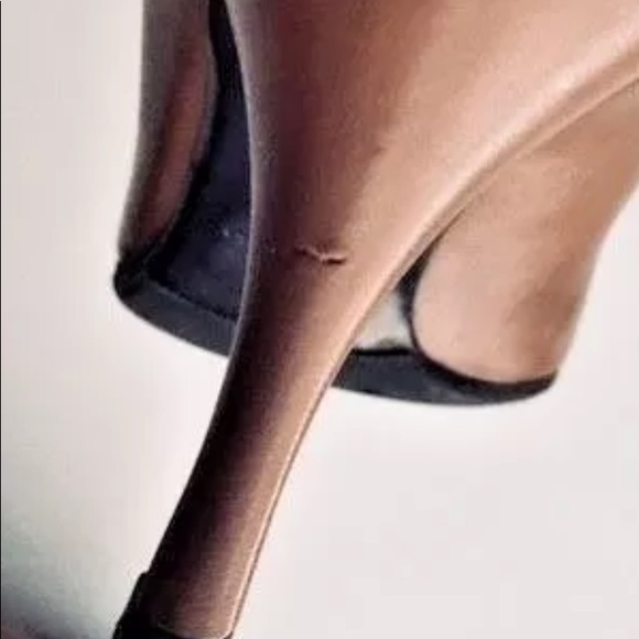 AUTHENTIC Prada POINTY TWO TONE BROWN Leather Point-Toe Pumps 37 - Picture 5 of 11